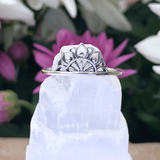 Half Lotus Mandala Ring in Sterling Silver