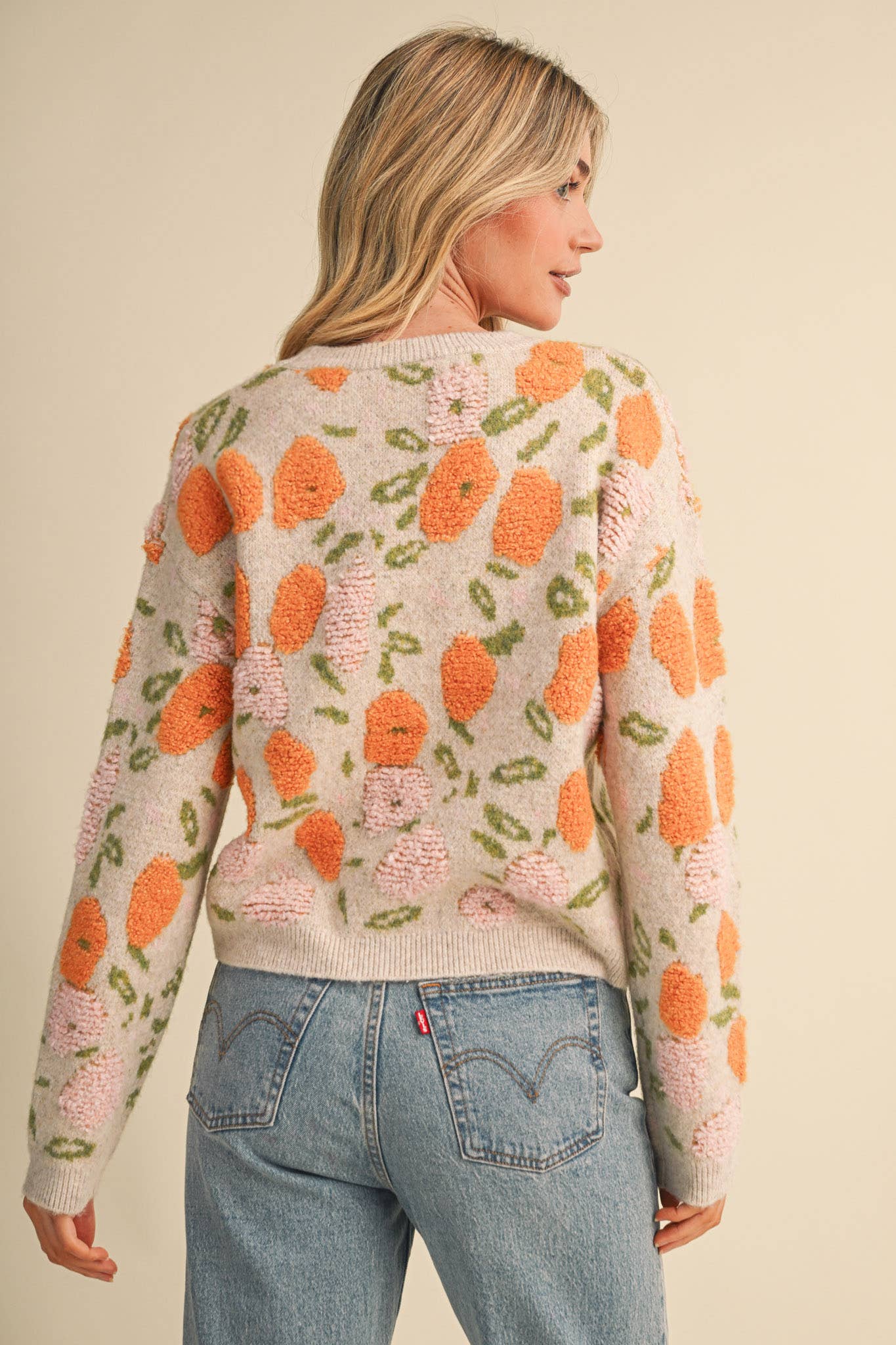 Floral Textured Sweater
