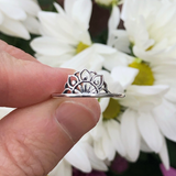 Half Lotus Mandala Ring in Sterling Silver