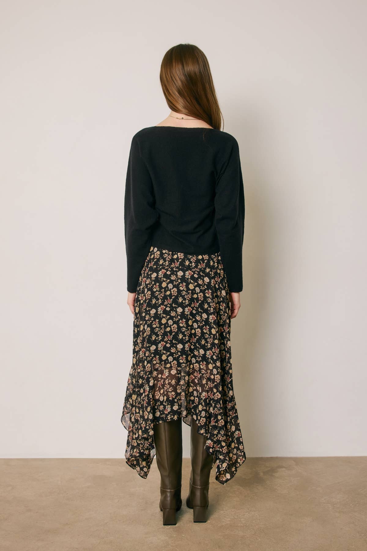 Floral Handkerchief Hem Skirt