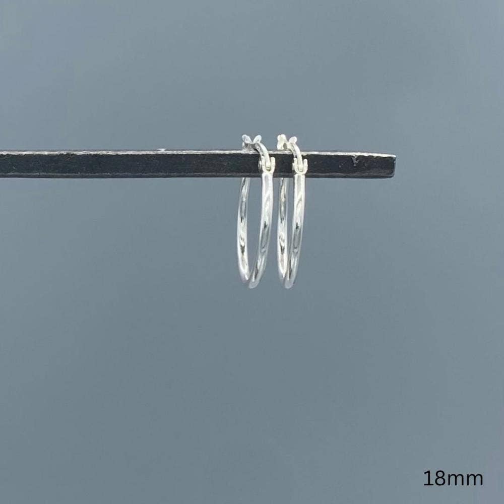 Sterling Silver French Lock Tube Hoops