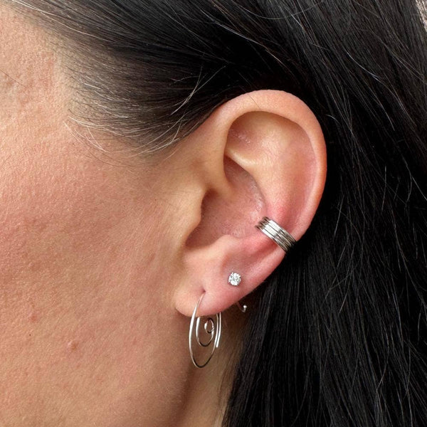 Sparkly Round CZ 3/4 Huggie Hoops