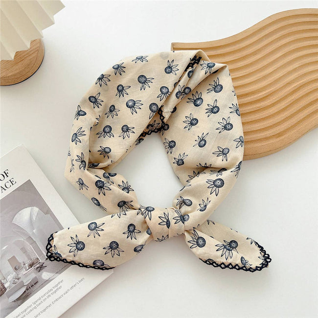 Picot Trim Bandana Scarf