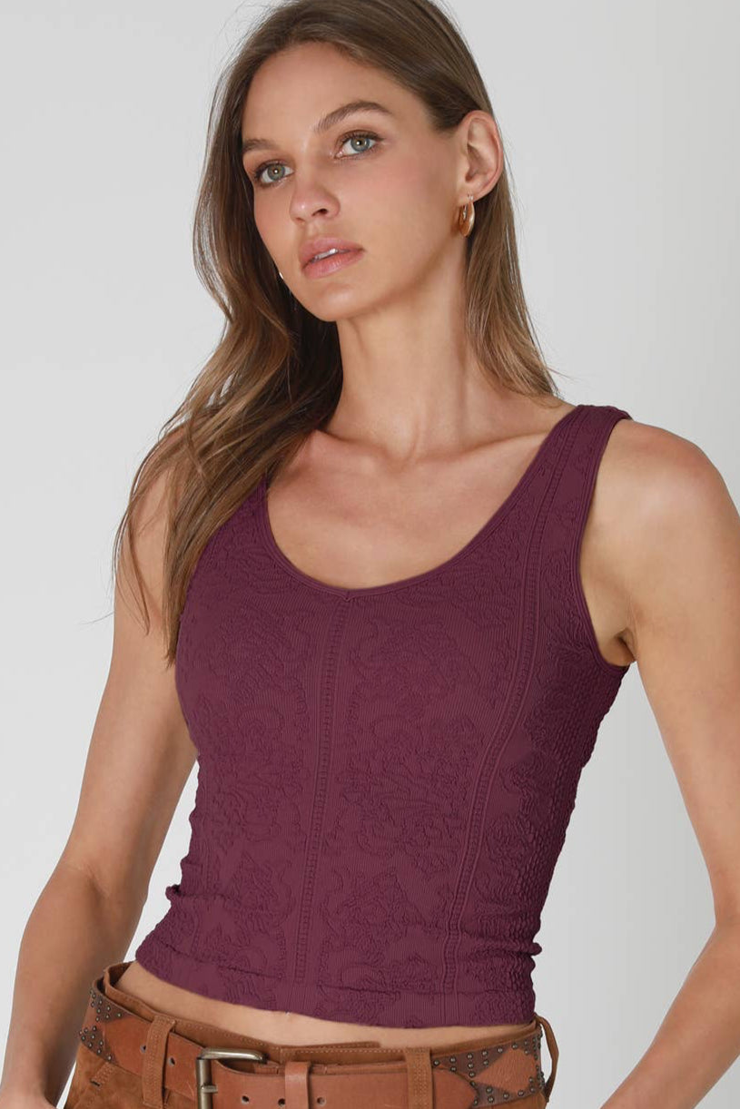 Reversible Lace Crop Top Tank