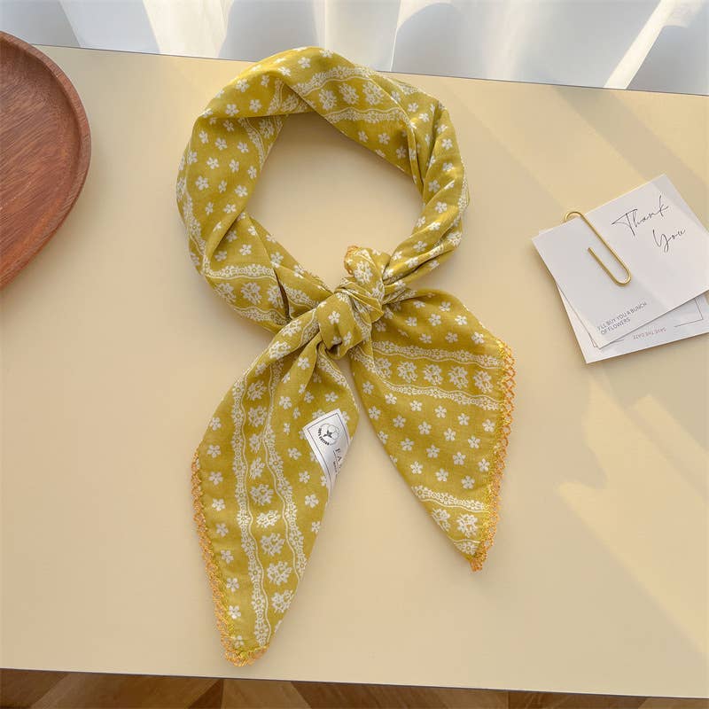 Picot Trim Bandana Scarf