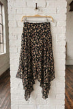 Floral Handkerchief Hem Skirt