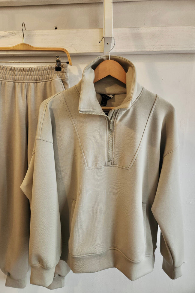 Luxe Quarter Zip Pullover Sweatshirt