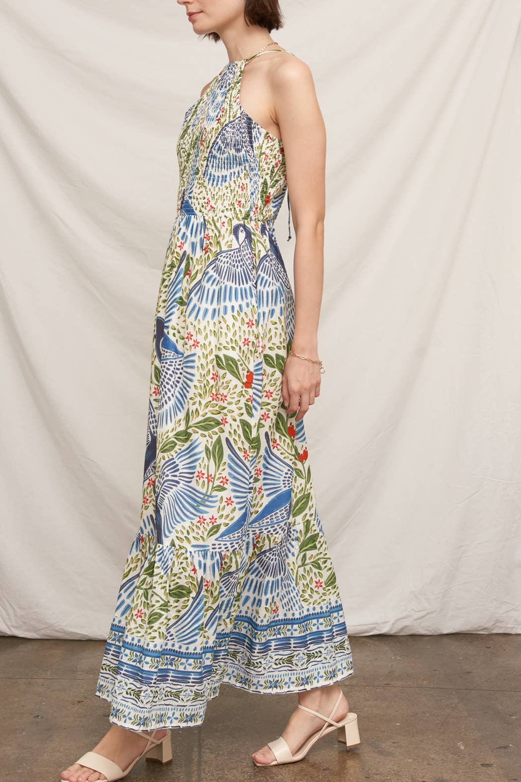 Tropic Bird Halter Maxi Dress
