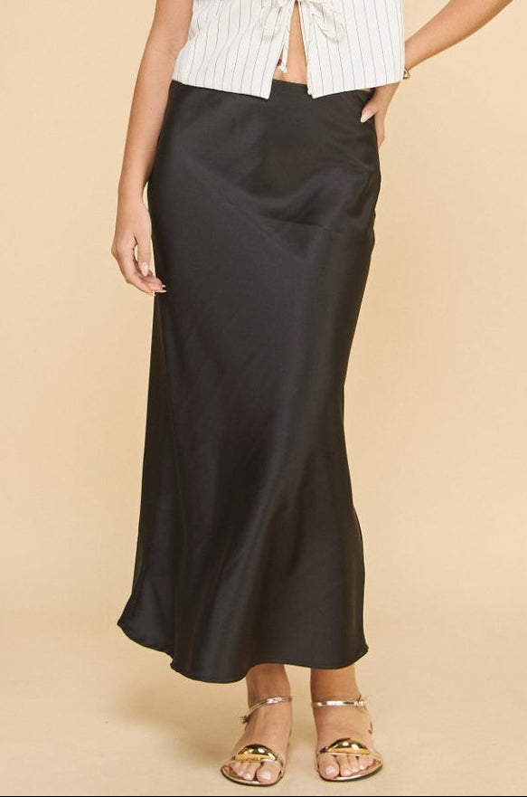Solid Satin Skirt