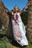 White Sleeveless Embroidered Kaftan