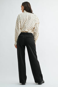 Stretch Twill Slim Wide Leg Pant