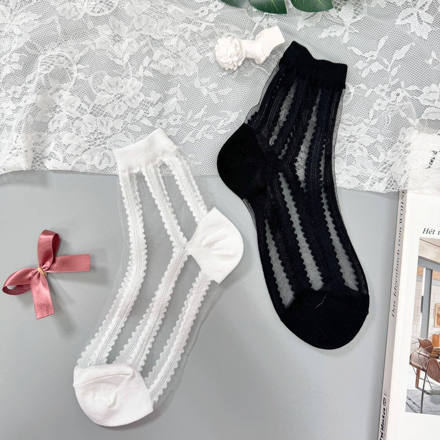 Sheer Stripe Socks