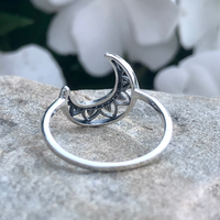 Sterling Silver Crescent Moon Ring