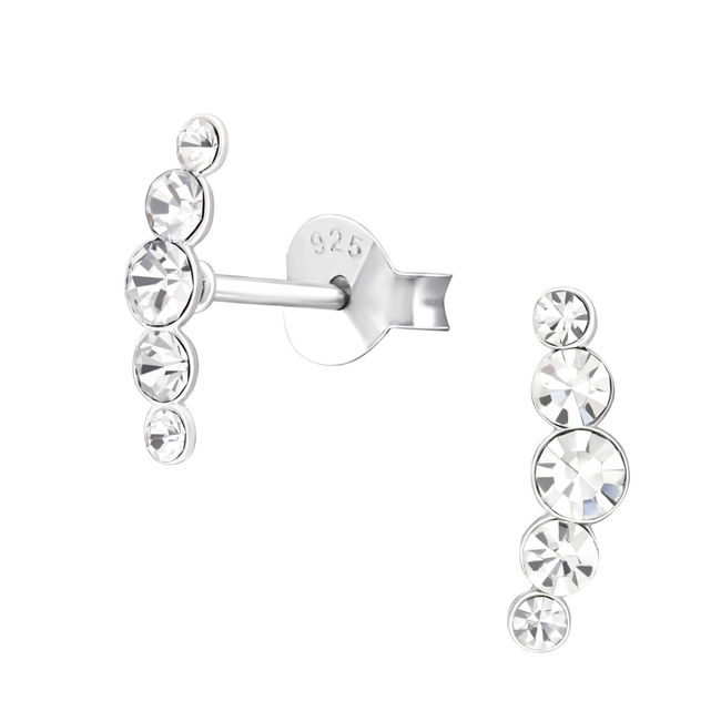 Sterling Silver Crystal Climber Earrings
