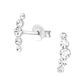 Sterling Silver Crystal Climber Earrings
