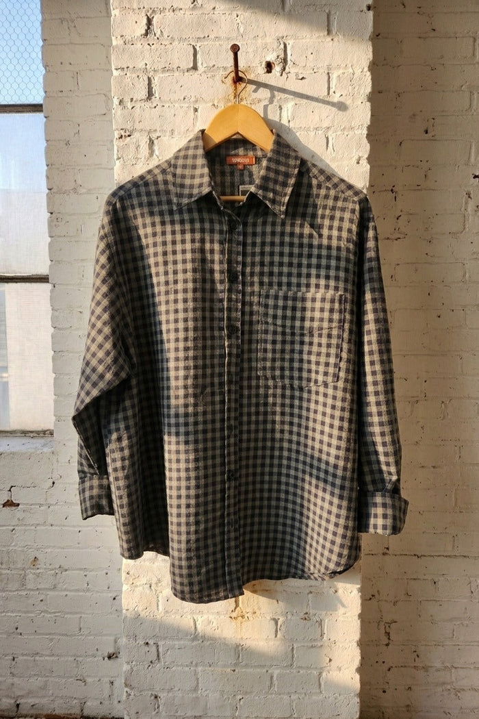 Relaxed Gingham Button Down Shirt