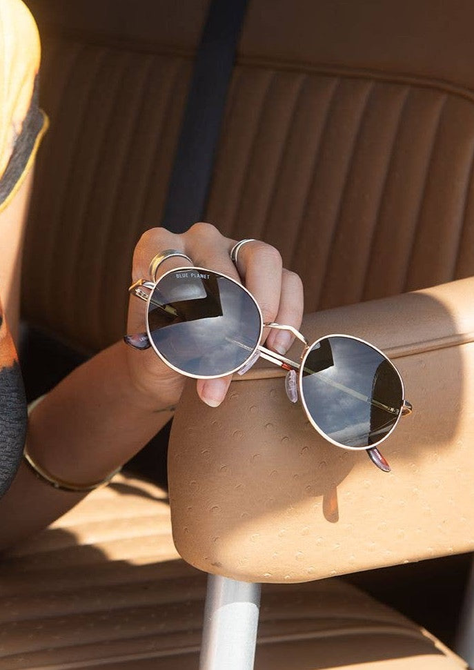 Ash Sunglasses- Matte Gold w/ Grey-green Polarized Lens