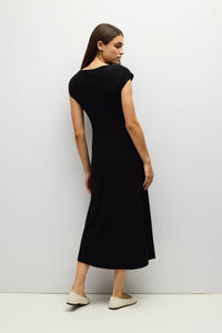 Knit Boat Neck Midi Dress