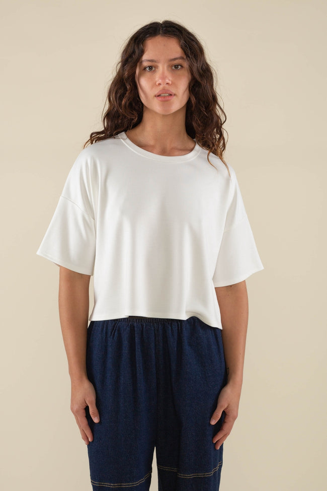 Cropped Luxe Jersey Tee