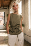 Sleeveless Cinched Tunic Top
