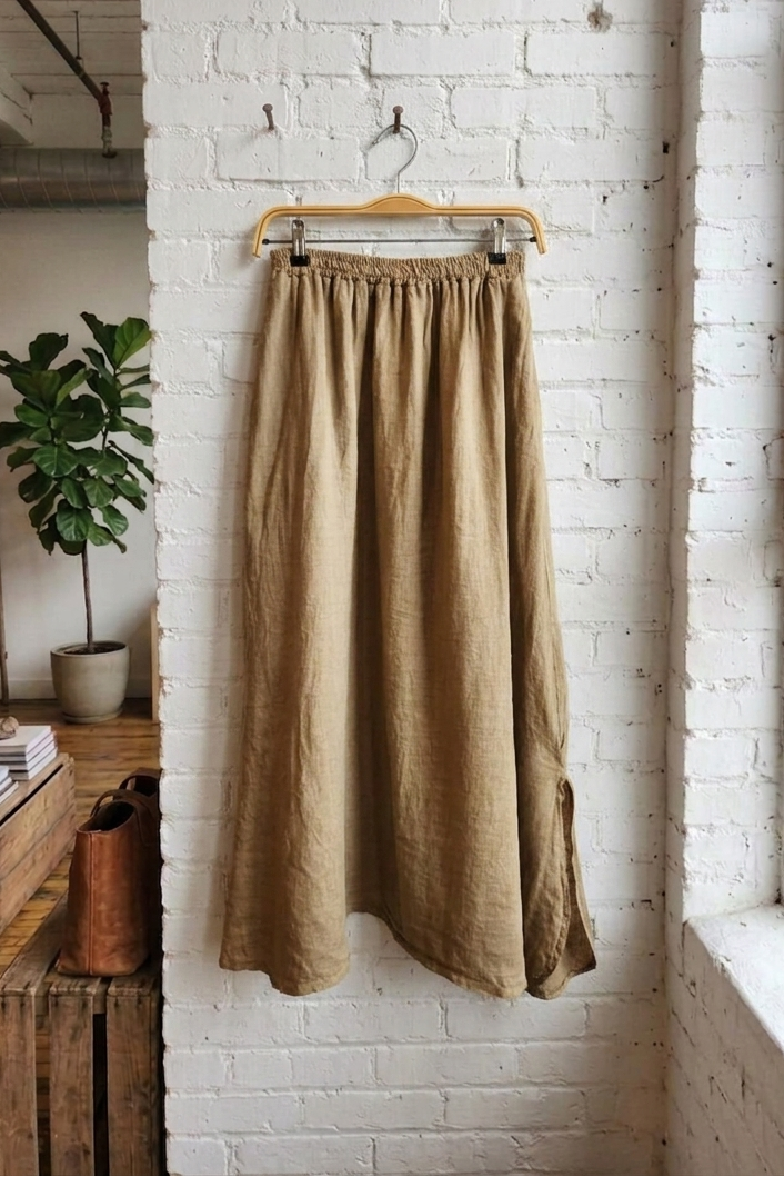 100% Linen Maxi Skirt - One size