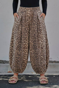 Balloon Hem Animal Print Pants