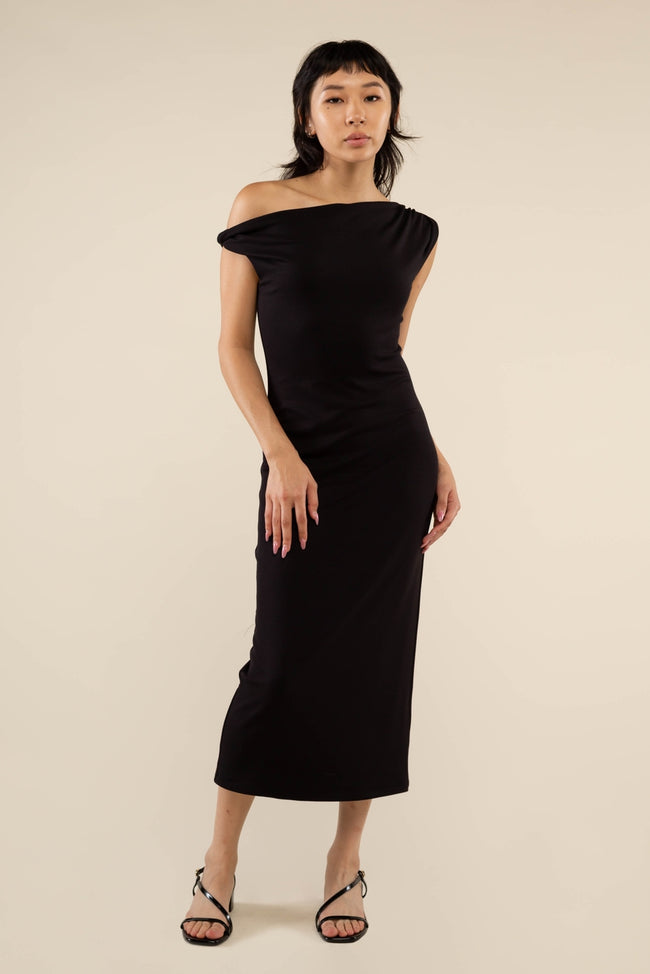 Final Sale - Asymmetrical Black Dress
