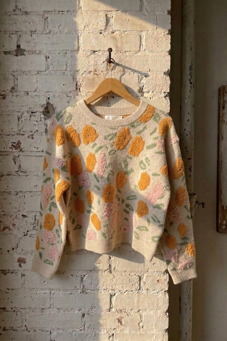 Floral Textured Sweater