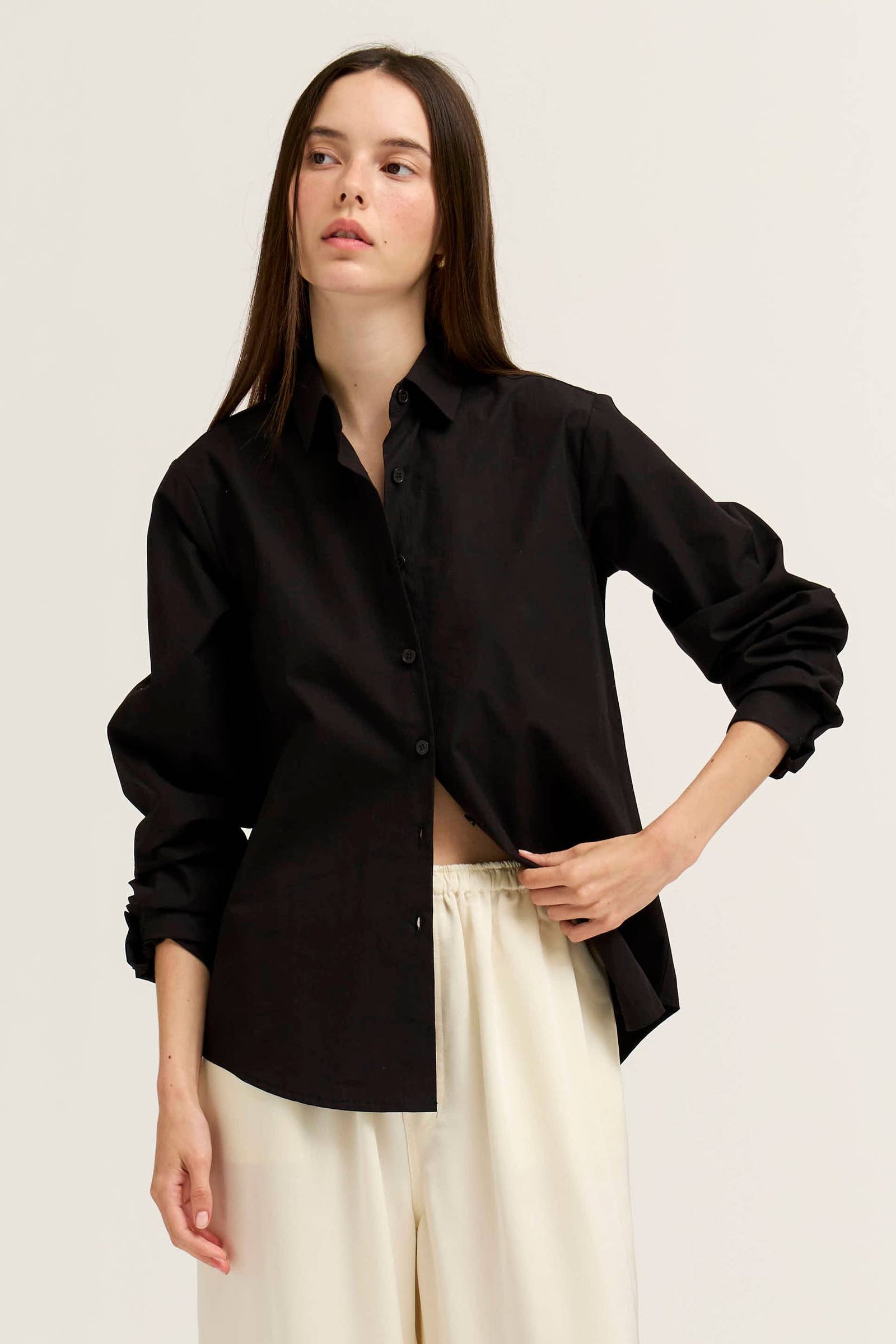 Classic Poplin Button Front Shirt