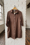 100% Linen Shirt Dress - One size