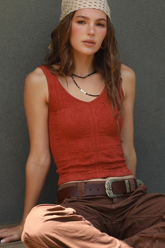 Reversible Lace Crop Top Tank
