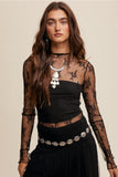 Sheer Lace Long Sleeve Top