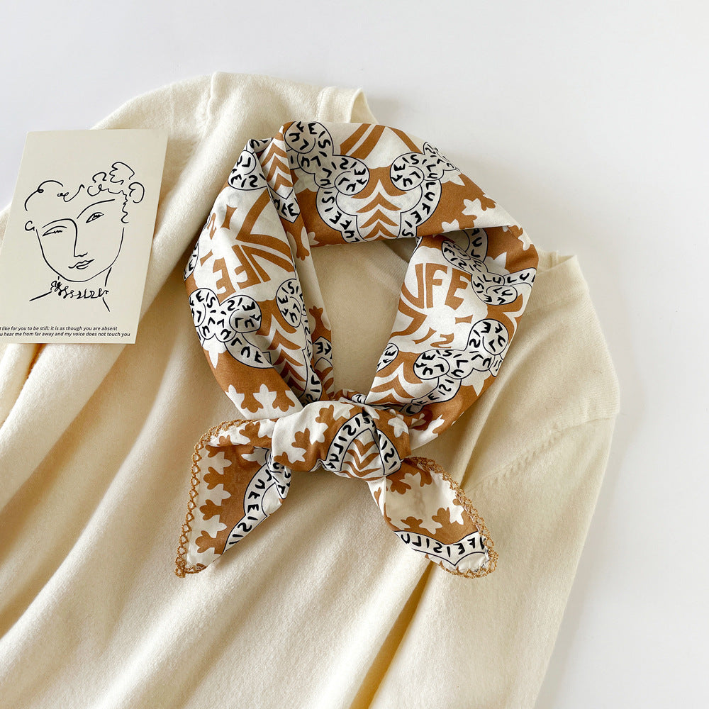 Picot Trim Bandana Scarf