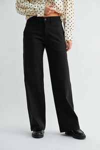 Stretch Twill Slim Wide Leg Pant