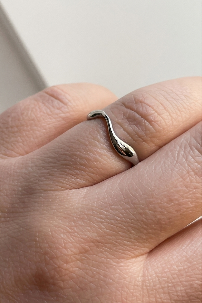 Fluid Wave Stacking Ring in Sterling Silver