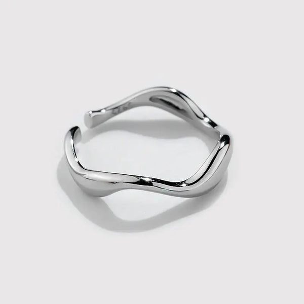 Fluid Wave Stacking Ring in Sterling Silver
