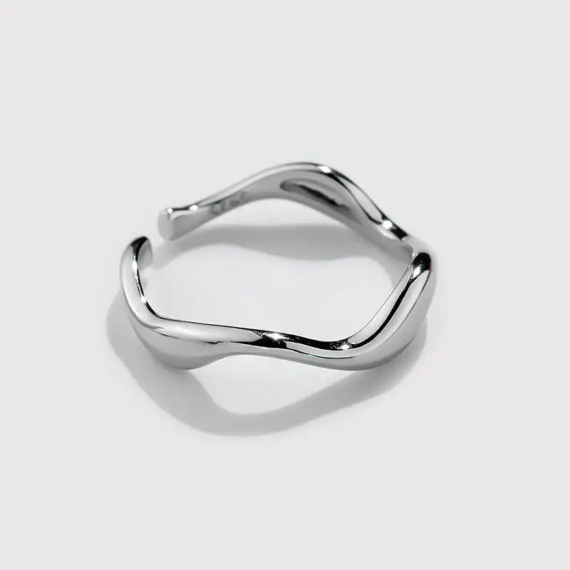 Fluid Wave Stacking Ring in Sterling Silver