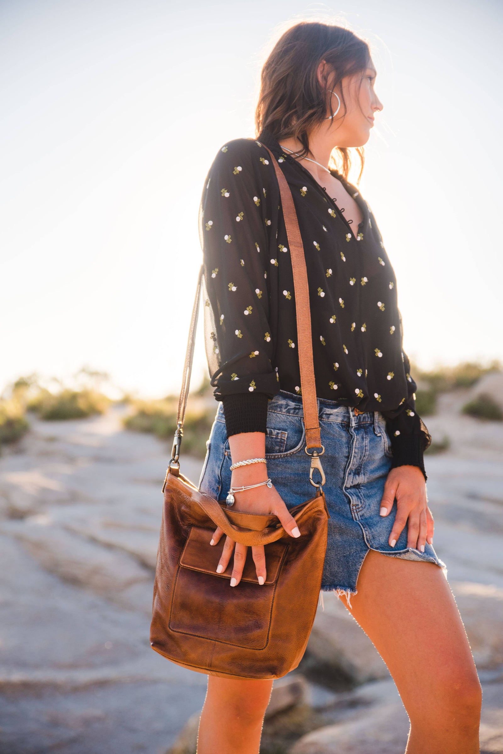 Bianca Handcrafted Leather Crossbody Tote