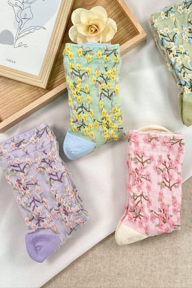 Women's Crew Bloom Garden Flower Socks