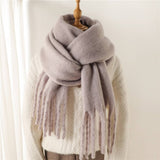 Solid Chunky Tassel Scarf