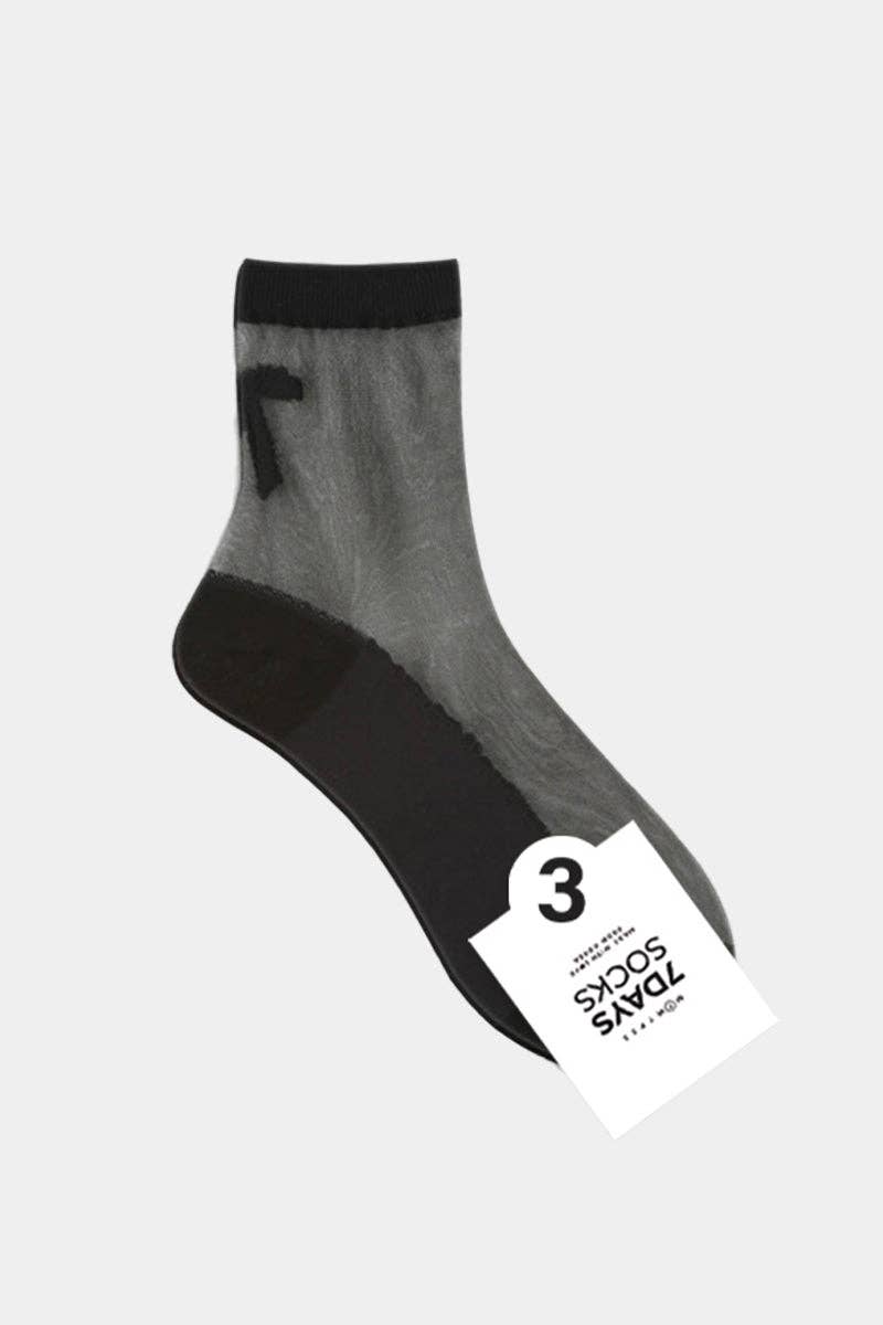 Ankle See-Through Ribbon Socks
