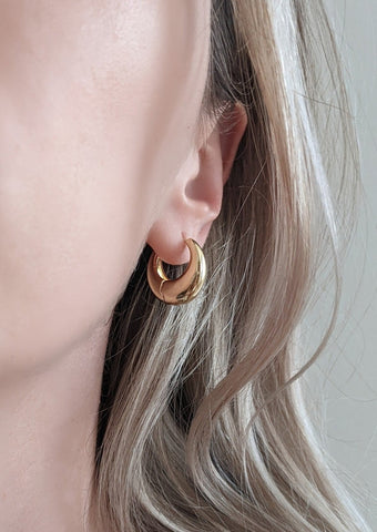 Gold Clare Rectangle Hoops by Layer the Love