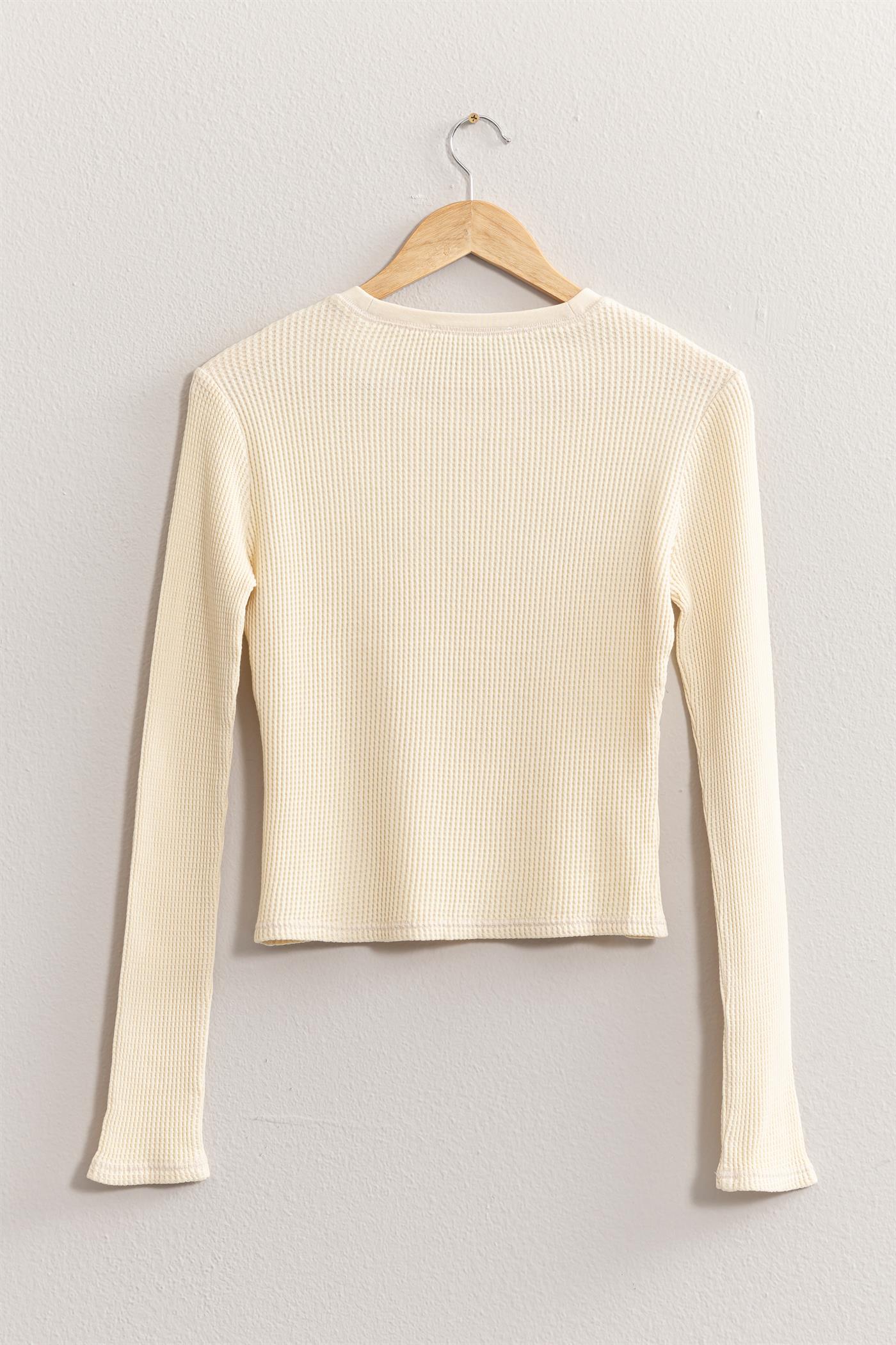 Waffle Knit Long Sleeve Shirt