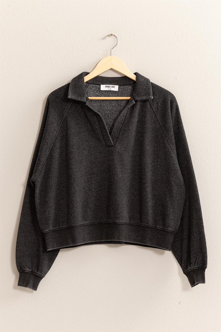 Collared Raglan Sweatshirt