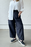 Relaxed Cotton Barrel Pants