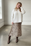 Animal Print Satin Skirt