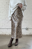 Animal Print Satin Skirt
