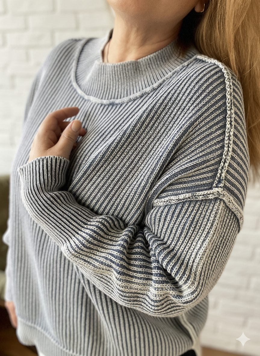 Washed Boxy Cotton Sweater