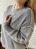 Washed Boxy Cotton Sweater