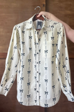 Final Sale - Long Sleeve Bow Print Shirt